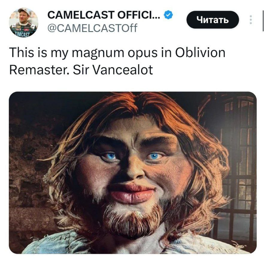 CAMELCAST @CAMELCASTOff This is my magnum opus in Oblivion Remaster. Sir Vancealot