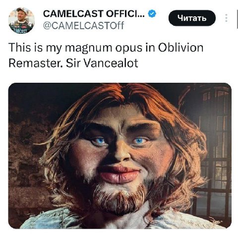 CAMELCAST @CAMELCASTOff This is my magnum opus in Oblivion Remaster. Sir Vancealot