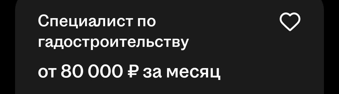 Специалист по гадостроительству 80 000 за месяц
