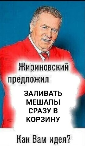 у Жириновский предложил ЗАЛИВАТЬ МЕШАПЫ СРАЗУ В КОРЗИНУ Как Вам идея?