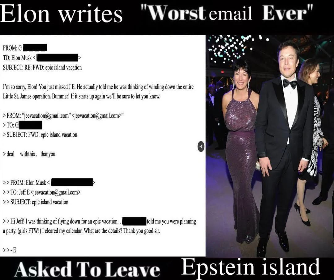 "Wor temail Ever" Elon writes FROM: С TO: Elon Musk SUBJECT: FWD: epic island vacation so sorry, Elon! You just missed He actually told me he was thinking of winding down the entire 5, Little James op