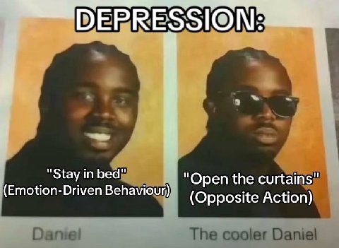 и "Stay bed "Open the curtains (Emotion-Driven Behavioun) (Opposite Action) Darmel The cooler Daniel