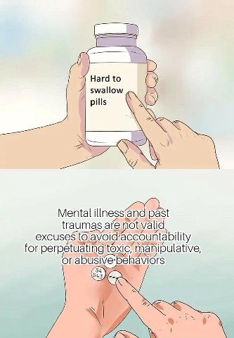 Hard to swallow pills 72 Мета! past traumas are not valid excuses to for toxic, manipulative, or abusive: behaviors 74 a