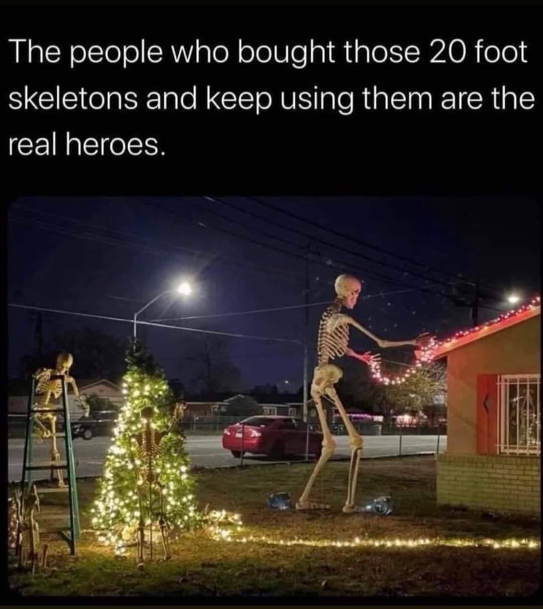 The people who bought those 20 foot skeletons and keep using them are the real heroes. за 4