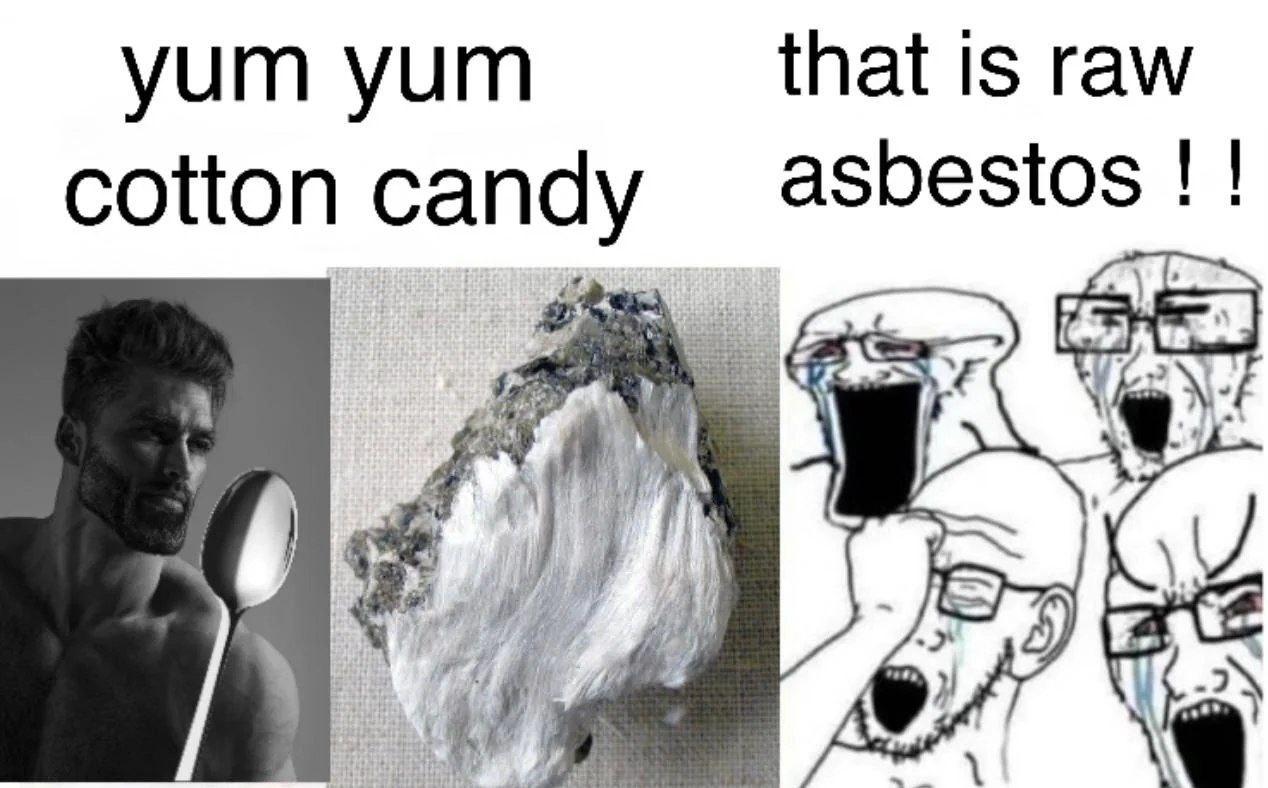 yum yum that 1$ raw asbestos cotton candy