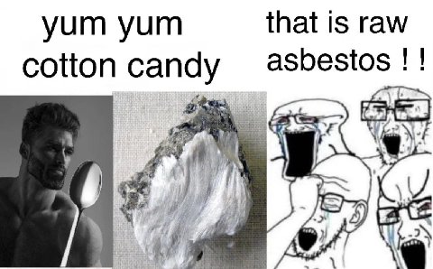 yum yum that 1$ raw asbestos cotton candy