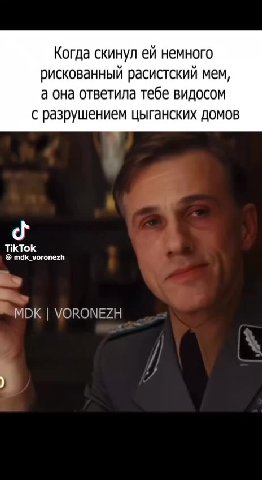Когда скинул ей немного рискованный расистский мем, а она ответила тебе видосом с разрушением цыганских домов