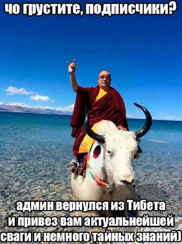грустите, подписчики? админ вернулся из Тибета привез вам актуальнейшей-- сваги немного’