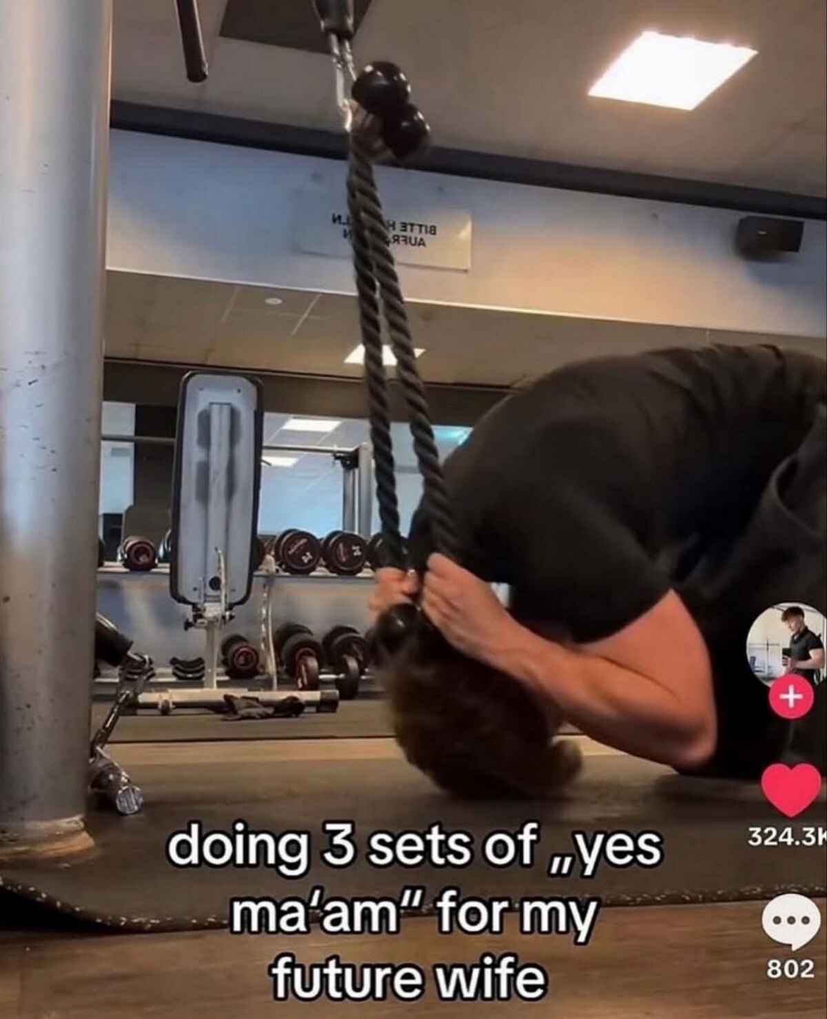 324.31 doing 3 sets of ,,yes ma‘am” for my 802 future wife