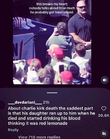 this breaks my heart, nobody talks about how much he probably got traumatized devdariani About charlie kirk death the saddest part is that his daughter ran up to him when he died and started drinking 