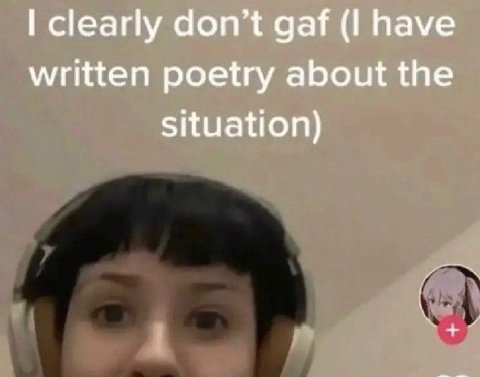 clearly don’t gaf have written poetry about the situation)