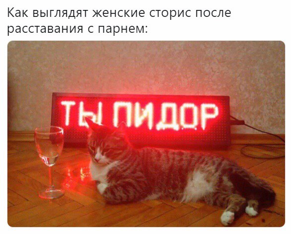 Как выглядят женские сторис после расставания с парнем: ТЫ ПИДОР А