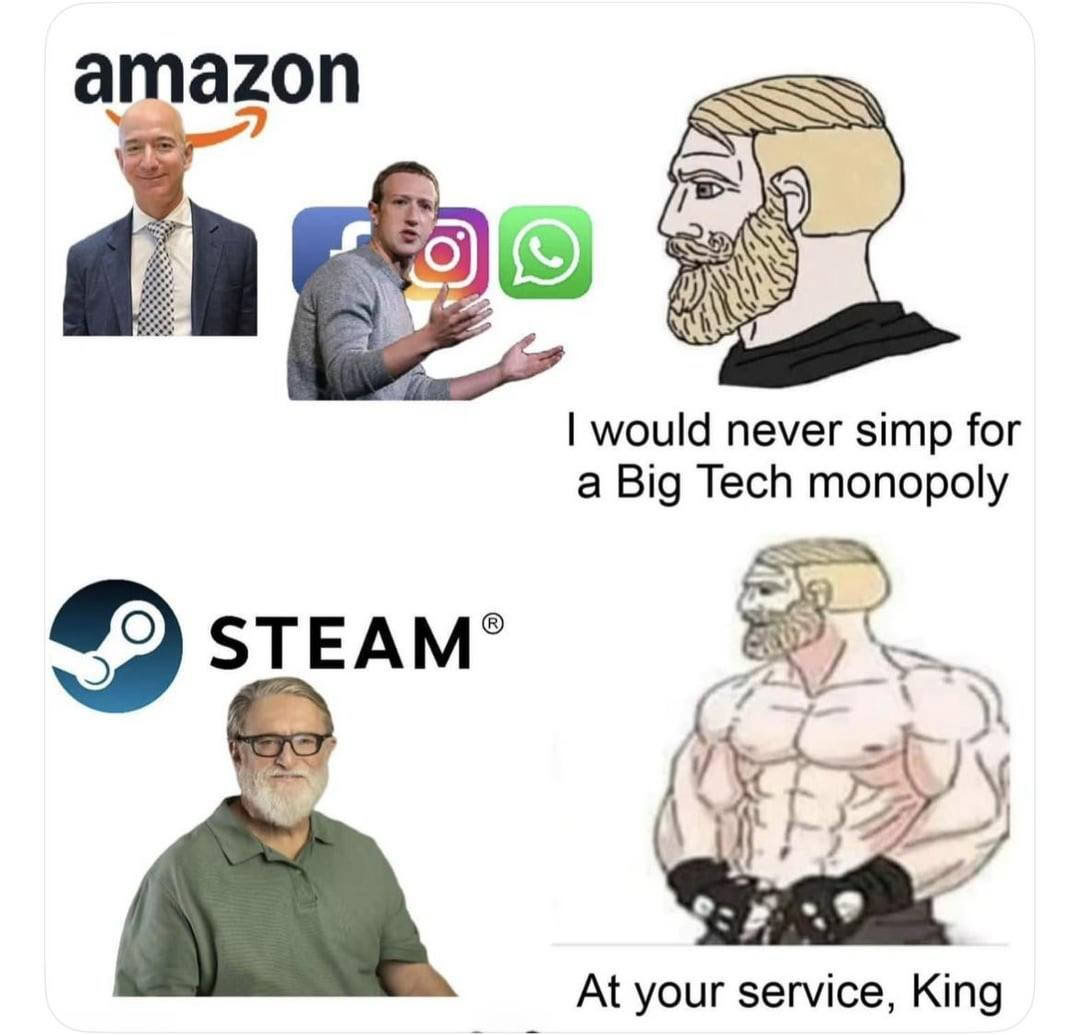 amazon would never simp for a Big Tech monopoly 4°) sTEAM’ At your service, King