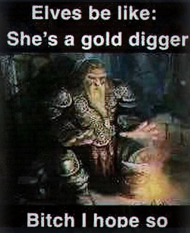 Elves be like: a digger Bitch hope so