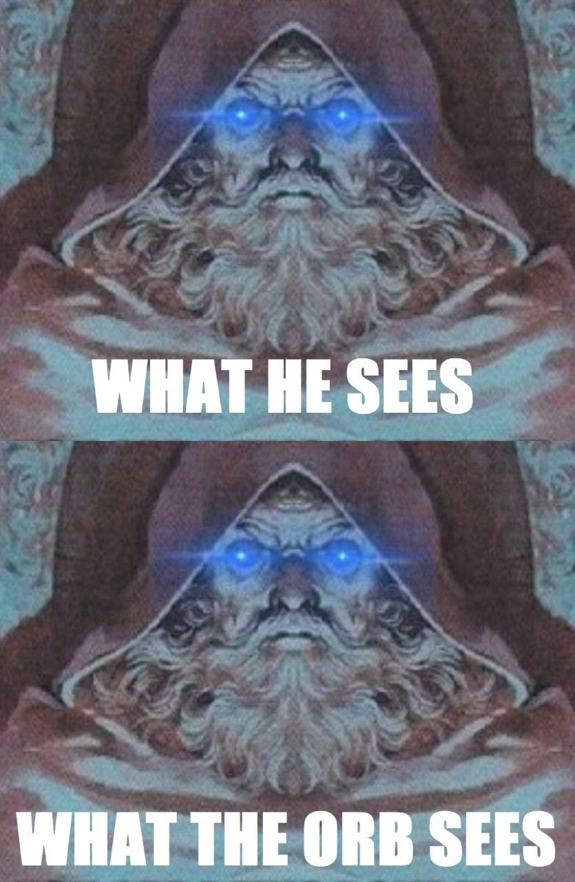 WHAT HE SEES WHAT THE ORB SEES