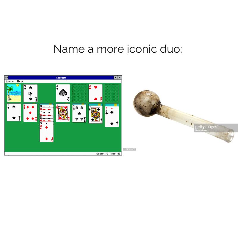 Мате а more iconic duo: Solitaire 3 А 7 Score: 72 Time: 49]