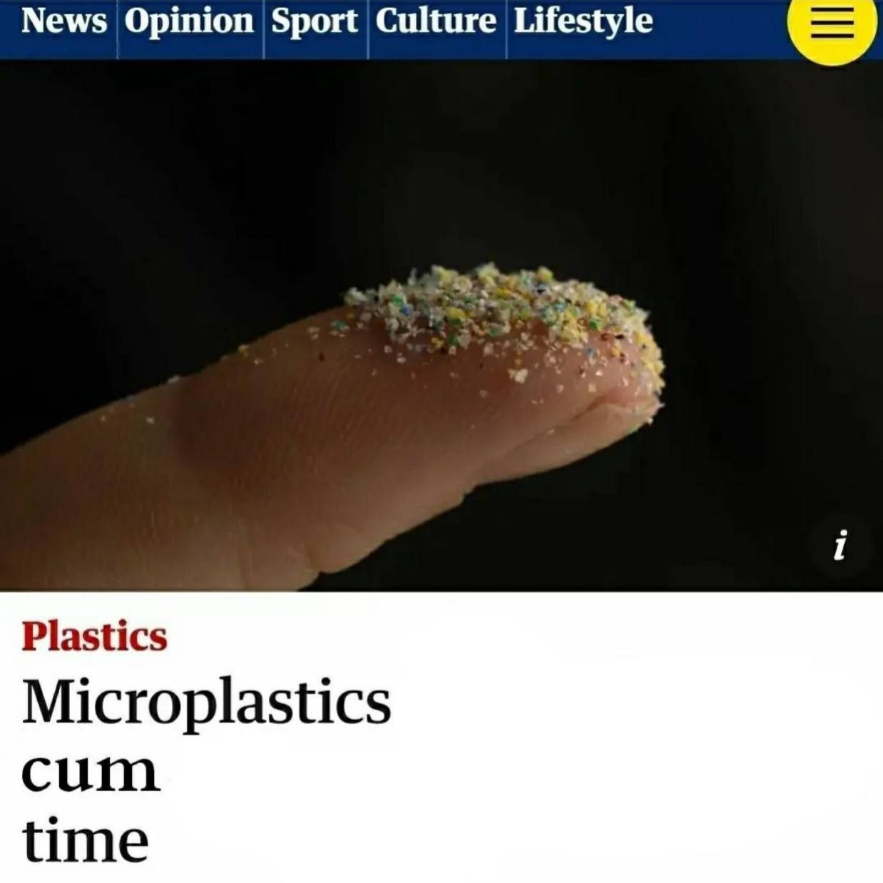 News Opinion Sport Culture Lifestyle i Plastics Microplastics cum time