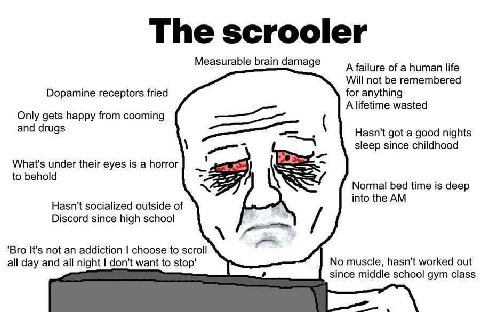 The scrooler Measurable brain damage A failure of a human life Will not be remembered Dopamine receptors fried for anything A lifetime wasted Only gets happy from cooming and drugs Hasn't got a good n
