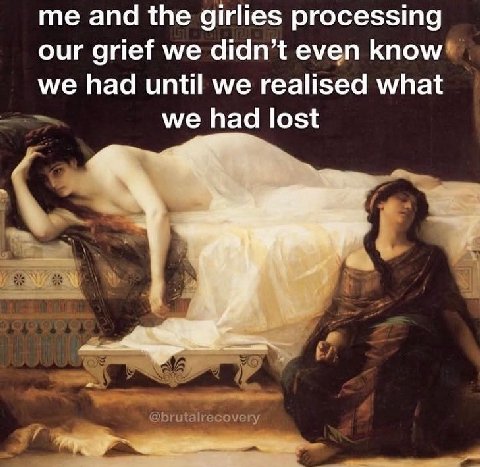 me and the girlies processing our grief we didn’t even know® we had until we realised what we had lost @brutalrecovery