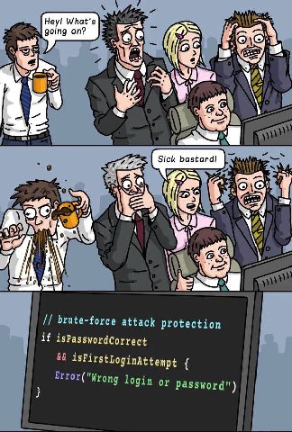 Hey! What’s going on? 4 7 2 at Sick bastard! у 17 brute-force attack protection if isPasswordCorrect login or Password")