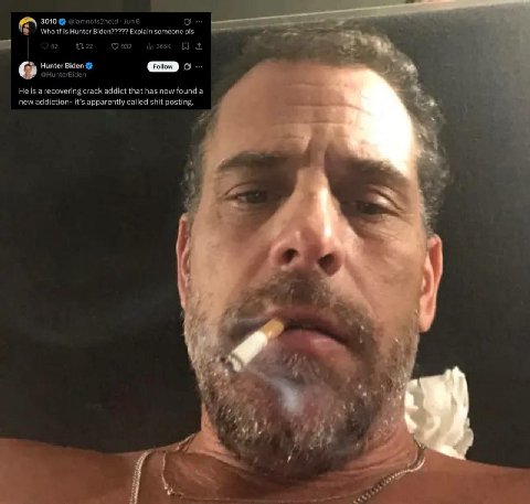 3010 Who is Hunter Biden????? Explain someone pis Hunter Biden “a He is a recovering crack addict that has now found a new addiction- it’s apparently called shit posting. и 4) a