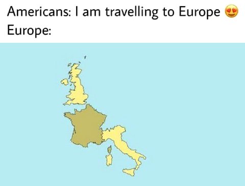 Americans: travelling to Europe Europe: