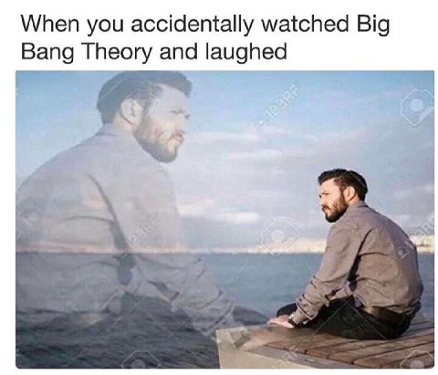 When you accidentally watched Big Theory and laughed i a