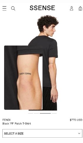 SSENSE а FENDI $770 USD Black Patch T-Shirt SELECT ASIZE