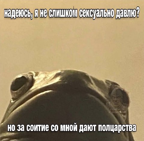 надеюсь, я не слишком сексуально давлю? НО 3a соитие мной дают полцарства