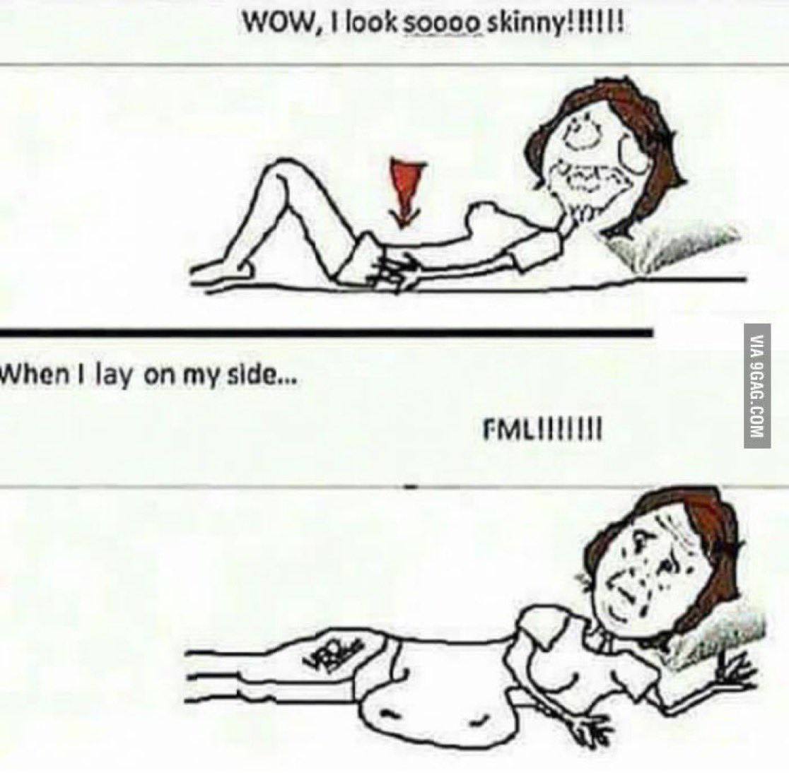WOW, look soooo skinny! НИ! у When lay on my side... 2