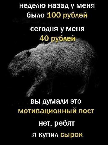 неделю назад у меня было 100 рублей сегодня у меня 40 рублей вы думали это мотивационный пост нет, ребят я купил сырок