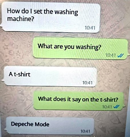 How set the washing are you washing? 1 10:41 у What does it say on the я Depeche Mode