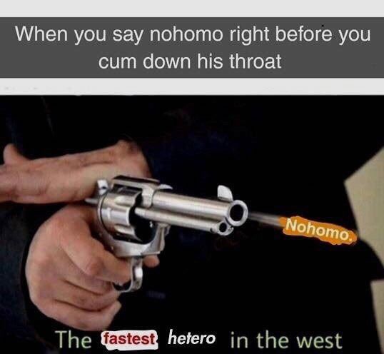 When you say nohomo right before you сит down his throat Nohomo, The hetero in the west