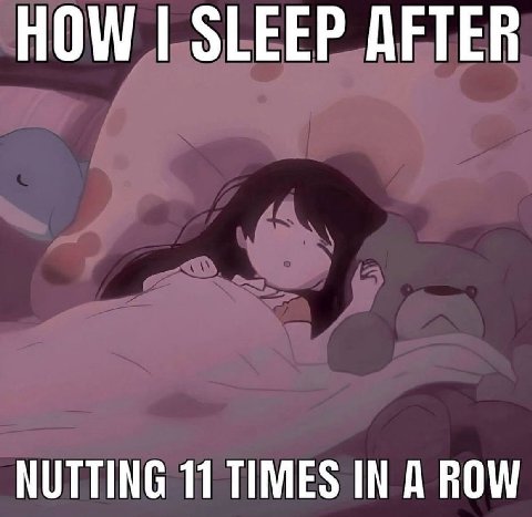 HOW SLEEP AFTER NUTTING 11 TIMES IN A ROW