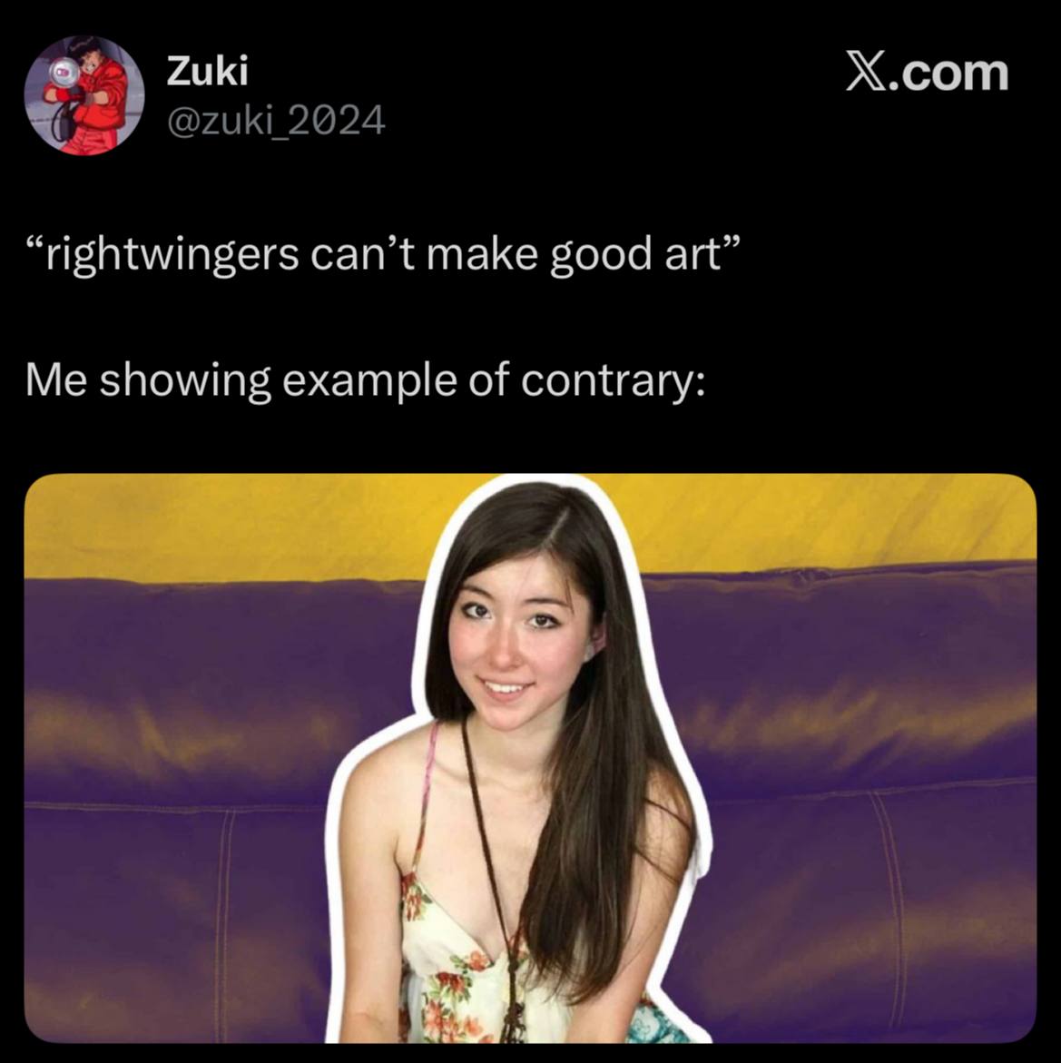Zuki Х.сот “rightwingers can’t make good art” Me showing example of contrary: ГУБ