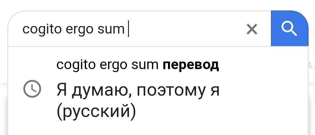 cogito ergo sum| cogito ergo sum перевод поэтому я (русский)