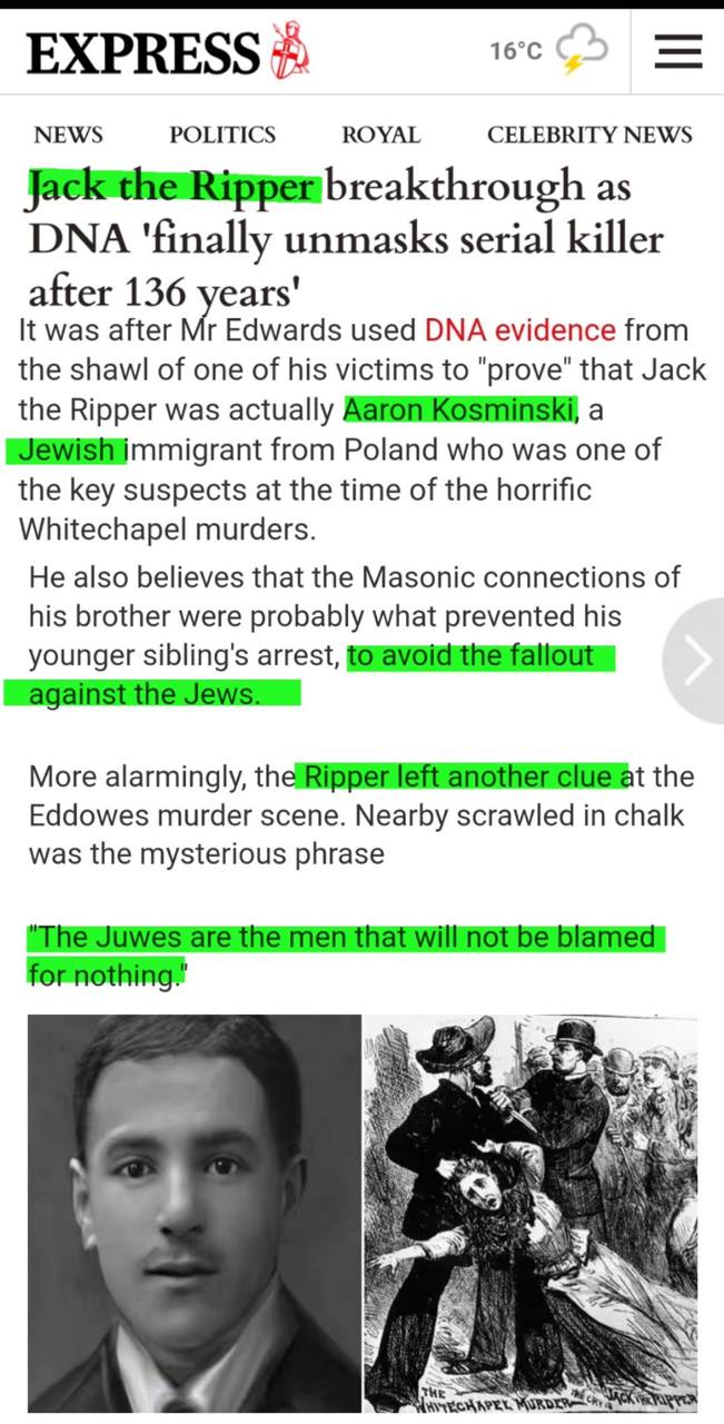 EXPRESS NEWS POLITICS ROYAL CELEBRITY NEWS 12 i breakthrough as DNA unmasks serial killer after 136 vears' It was after Edwards used DNA evidence from the shawl of one of his victims to "prove" that J