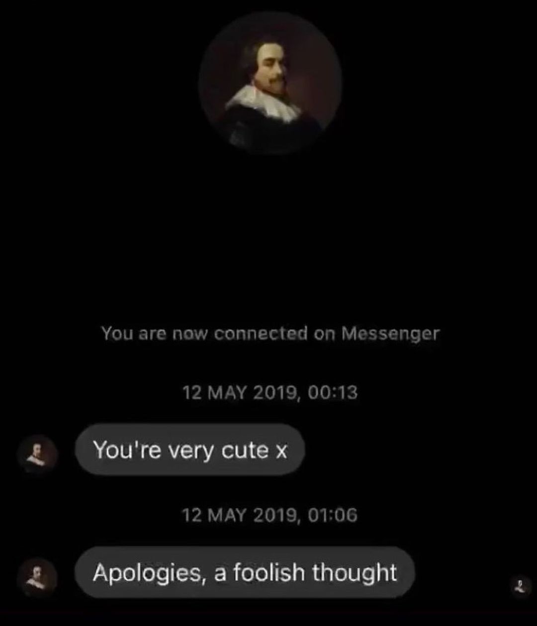 You are now connected on Messenger 12 MAY 2019, 00:13 12 MAY 2019, 01:06