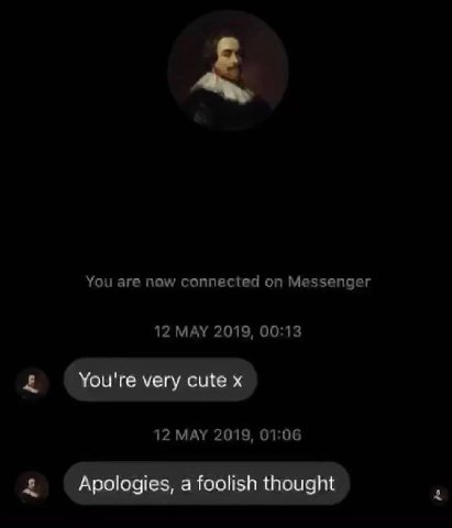 You are now connected on Messenger 12 MAY 2019, 00:13 12 MAY 2019, 01:06