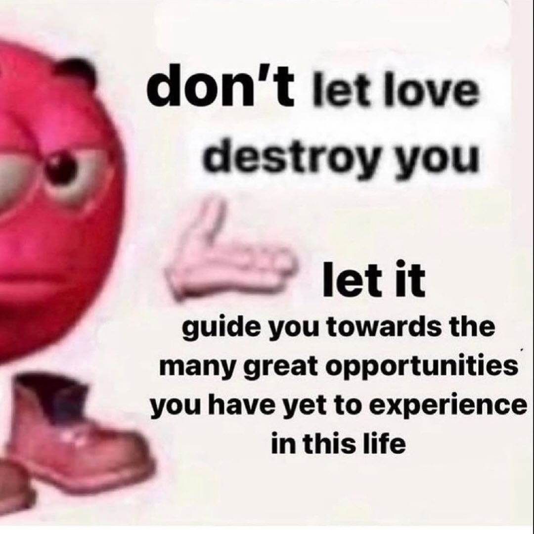 don't let love destroy you guide you towards the many great opportunities you have yet to experience in this life