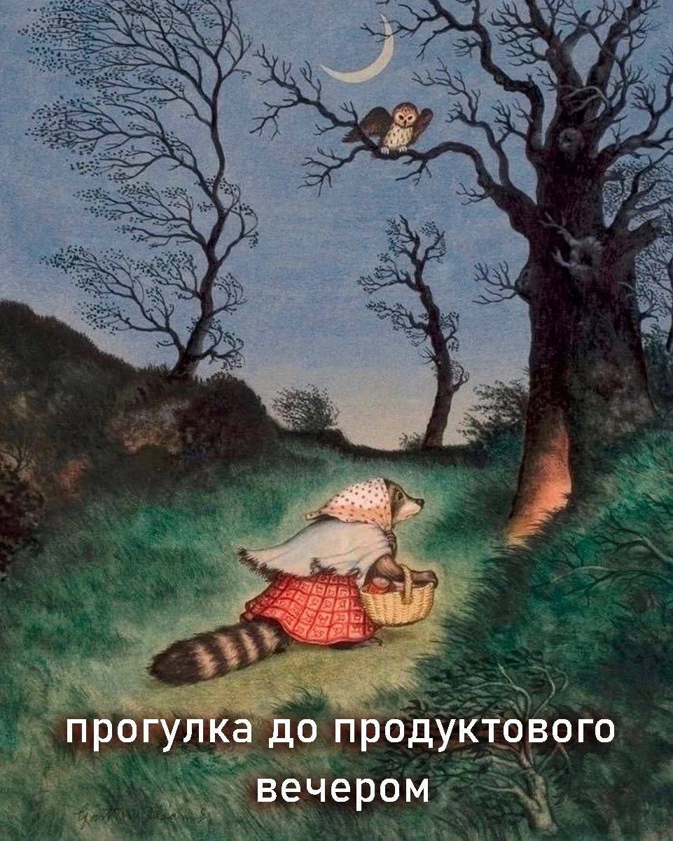 прогулка до продуктового вечером