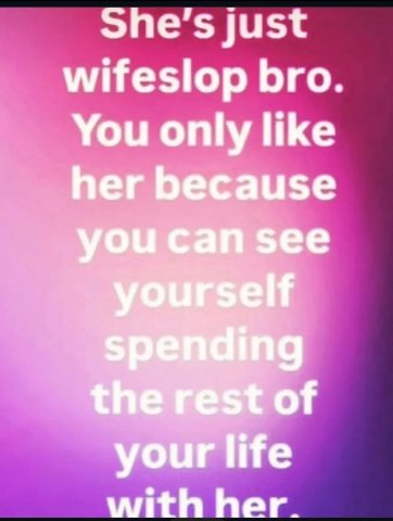 she’s just wifeslop bro You only like her because you can see elf of your life with her