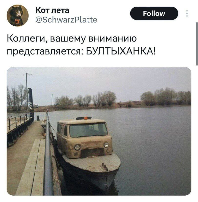 Кот лета @SchwarzPlatte Follow Коллеги, вашему вниманию представляется: БУЛТЫХАНКА!