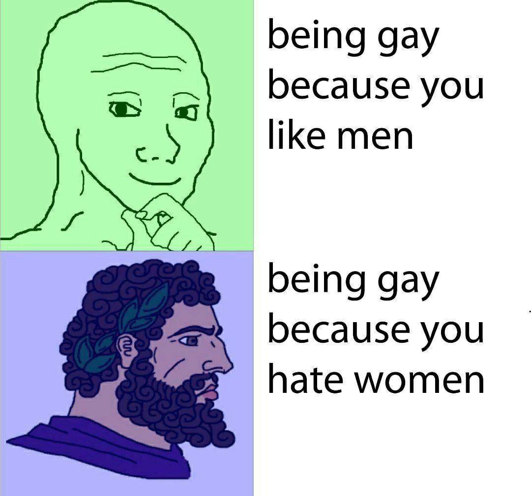 being gay because you like men being gay because you hate women