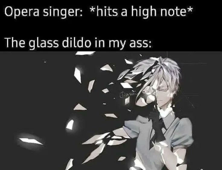 Opera singer: *hits a high note* The glass dildo in my ass: