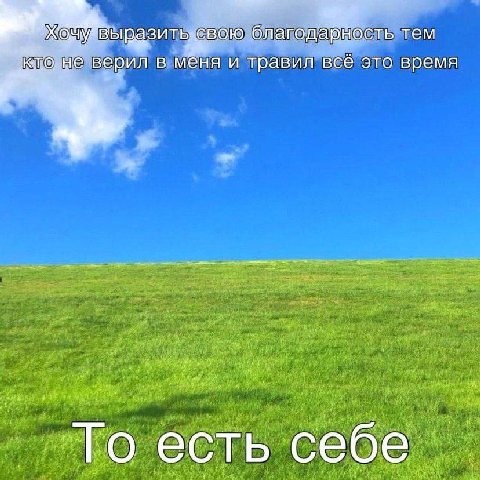 у выразить: свою благодарность тем He верил в мёня и травил всё это время То есть себе