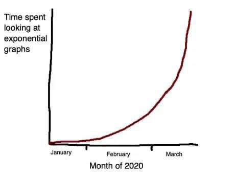 Time spent looking at exponential graphs January February March Month of 2020