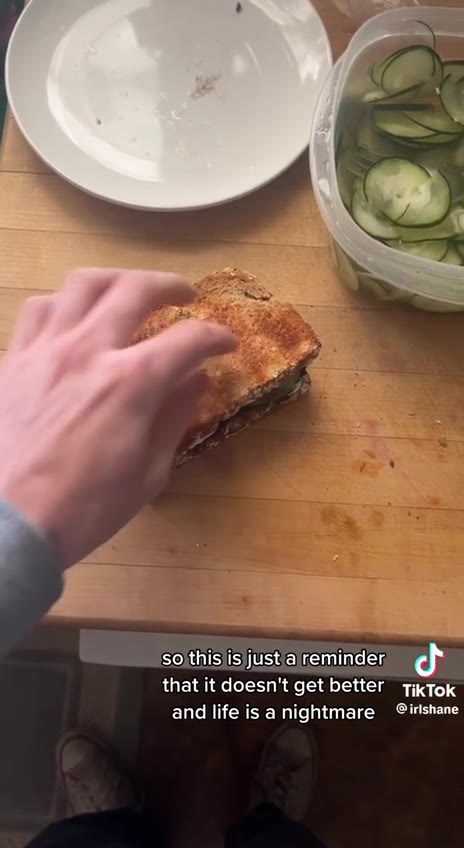 justimade)this, sandwich hard'ass piece of/bread Зо! и5Нагетиаег dc that it doesn't get better ткток and life is а nightmare @irlshane thatit'doesnitgetibetter ткток