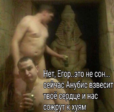 Нет, Егор..это не сон... сейчас Анубис взвесит твое сердце и нас сожрут к Хуям