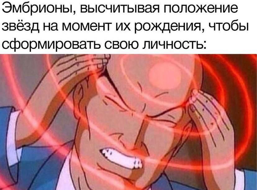 Эмбрионы, высчитывая положение звёзд на момент рождения, чтобы сформировать свою личность: